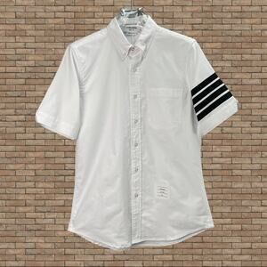 Men's White Short Sleeve Shirt Thom Browne